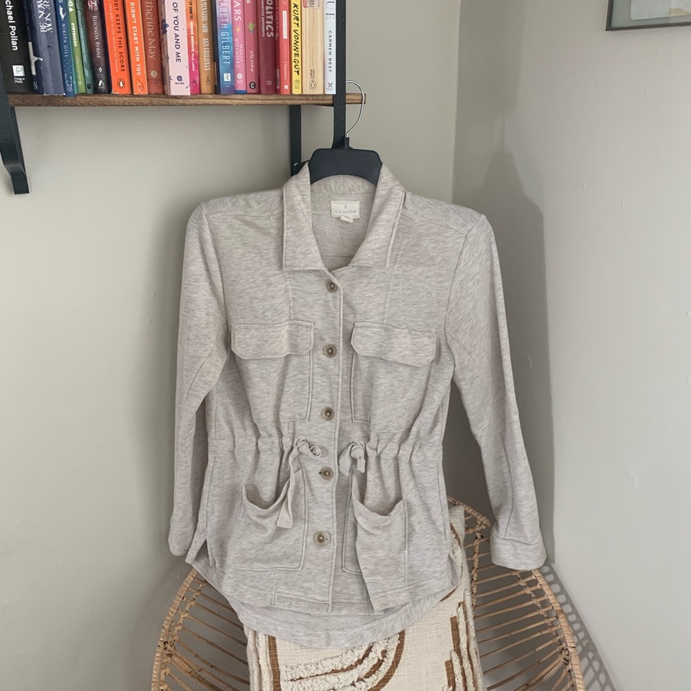 Caslon beige/ cream sweater jacket, so comfy!